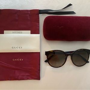 Gucci Brown Gradient Round Ladies Sunglasses